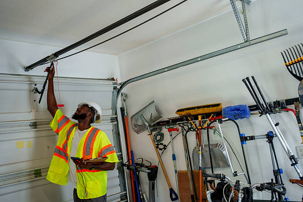 Professional Garage Door Panel Replacement technician working in Montgomery, IN